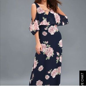 Lulus Floral maxi off the shoulder dress